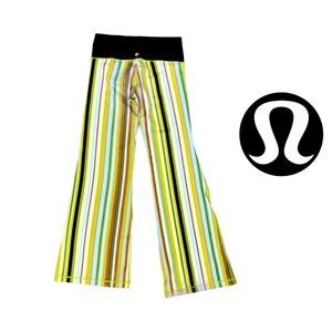 Lululemon rare  pants striped bell bottoms size xs green yellow black